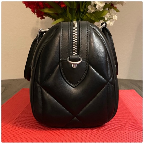 ❤️SOLD❤️NWT Coach Black Rowan Satchel with Puffy Diamond Quilting - Picture 5 of 12